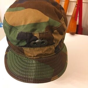 USGI Propper International 1980s BDU Woodland Combat Patrol Cap Ear Flaps Sz 7.5